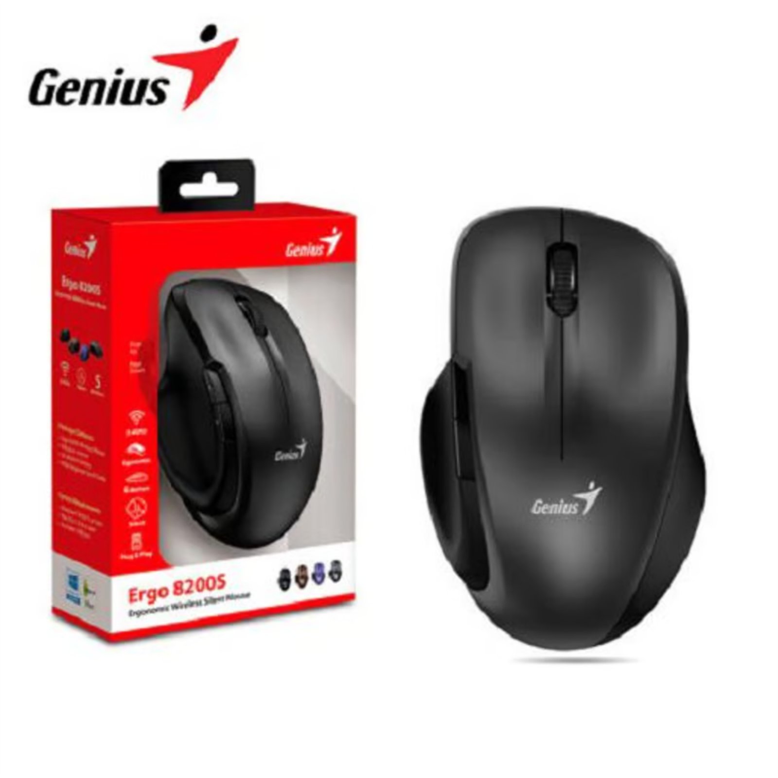 MOUSE USB WIRELESS ERGO 8200S NEGRO GENIUS     31030029400